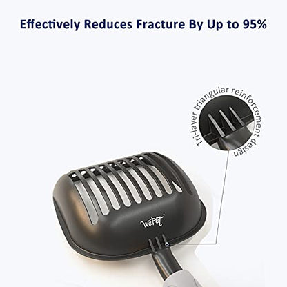 WePet Cat Litter Scoop, Non-Stick Plated Aluminum Alloy Sifter, Kitty Durable Metal Scooper, Deep Shovel, Long Handle, Kitten Pooper Lifter, Size Large, Coated Black Body with Grey Handle - color: #05 Grey, size: Large