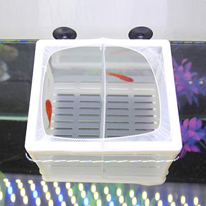 Senzeal Aquarium Fish Breeder Box Fish Fry Hatchery Incubator Net Nylon Isolation Mesh with 3pcs Pipette(Small) - size: Small