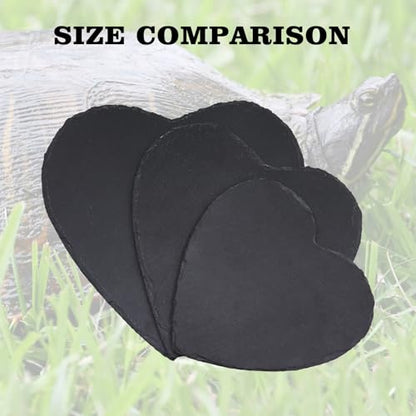 Reptile Basking Platform, 12 × 12 inch Tortoise Rock Plate, Heart Shape Natural Rock Reptile Food Dish, Turtle Feeding Bowl, Habitat Decor for Bearded Dragon Chameleon Frog Lizard Gecko Hermit Crab - size: L - 12 × 12 inch