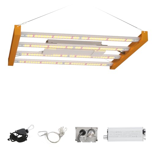 CANAGROW CG1200 LED Grow Light for Indoor Plants 2x2ft Coverage with High Yield Diodes, Sunlike Full Spectrum Dimmable Growing Lamps for Hydroponic Indoor Seeding Veg Bloom Greenhouse(Gold) - color: Gold