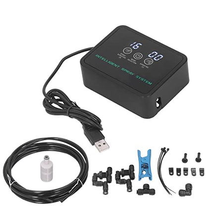 Focket Reptile Humidifier, 360 Degree Nozzles Intelligent Timing Automatic Misting System, Reptile Fogger with Complete Kit for Terrariums Rainforest Plants