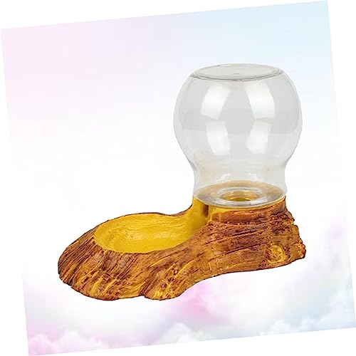 UKCOCO Reptile Automatic Water Feeder Texture Bowl for Tortoise Lizard Drinking Smooth Surface Durable for Reptile Tanks Landscaping Decor