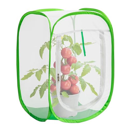 16" x 16" x 24" Pop Up Garden Mesh Plant Cover, Plant Protectors Mesh Plant Enclosure, Garden Net Cage Pest Protection Guard Tent with Storage Bag for Protect Plant Vegetable Fruit from Birds Insects - color: 16 X 16 X 24 Inch