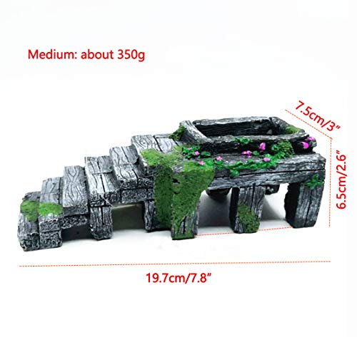 Reptile Breeding Box Shelter Habitat Decor Terrarium Hideout Turtle Basking Ramp Water Bowl Feeding Humidify Hide Caves - size: M