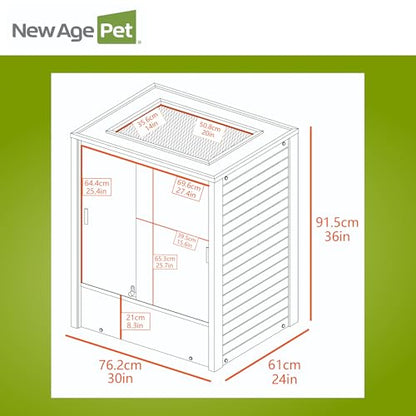New Age Pet® Madagascar Vertical Reptile Lounge Habitat, (30" L x 24" W x 36" H) Arboreal Chameleon Cage Made with ECOFLEX®, Non-Toxic & Eco-Friendly Materials, Quick & Easy Assembly - color: Grey