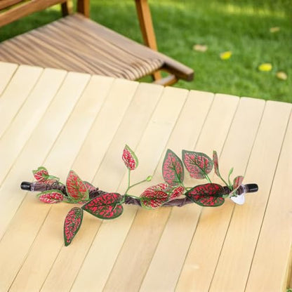 VILLCASE Reptile Climbing Vine and Artificial Leaves Branches with Bendable Fake Vines, 2pcs Terrarium Plant Decor for Lizard Snake Amphibian Habitat