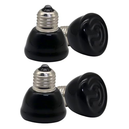 Mini Reptile Heat Lamp Bulb Ceramic Infrared Heat Emitter（4 Pack） E26/E27 Base, AC110V, for Pet Amphibian Snake, Turtle, Lizard, Chicken, Brooder Coop, No Light (25, Watts)