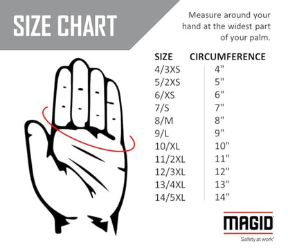 MAGID DXG48 D-ROC DX Technology TriTek Cut-Resistant Work Gloves,Size 8/M (1 Pair)