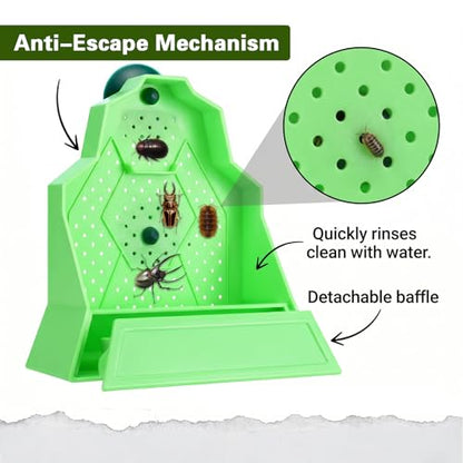 Bearded Dragon Feeder, Wall-Mounted Reptile Feeding Bowl, Anti-Escape Feeder with Suction Cup, Bearded Dragon Tank Accessories for Terrarium, Vivarium, Lizard, Gecko, Frog