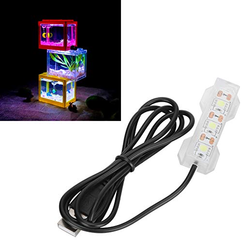 LED Aquarium Lighting 2.4x0.8inch Small Aquarium Water Plant Light Desktop Fish Tank Mini Decoration Soft LED Lamp Aquarium Lights