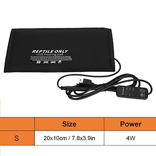 GOWENIC Reptiles Heating Pad, USB Temperature Control Heating Mat for Small Animals, Reptile Heat Pad for Turtles Lizard (Small Size) - size: Small Size