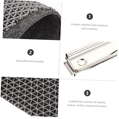 Mikikit Waterproof Reptile Carpet 3-in-1 Terrarium Bedding for Turtles Lizards Snakes Moisture Retaining Polyester Mat Non-Slip Reptile Terrarium Decoration