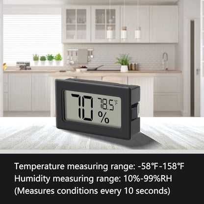 6 Pack Mini Hygrometer Indoor Humidity Meter Hygrometer Thermometers ，Humidity Meters Gauge Hygrometer Mini Digital Thermometer Hygrometer with Fahrenheit (℉) for Humidors, Greenhouse, Garden, Cellar - color: 6PCS