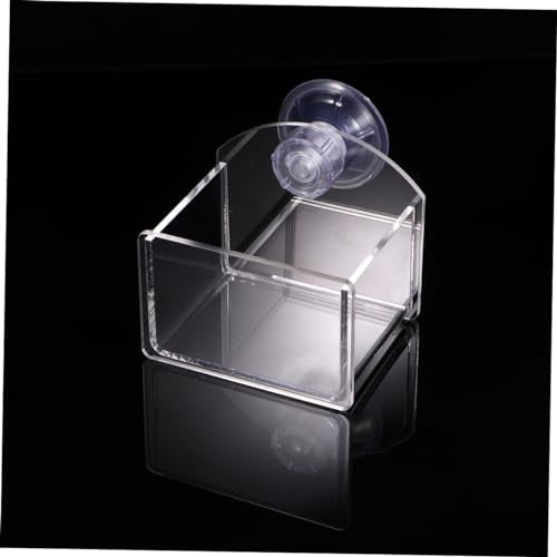 LIOOBO Suction Cup Pet Reptile Feeder Bowl Durable Translucent Water and Food Dish for Lizard Turtle Gecko and Other Reptiles Space Saving Wall Mount Design