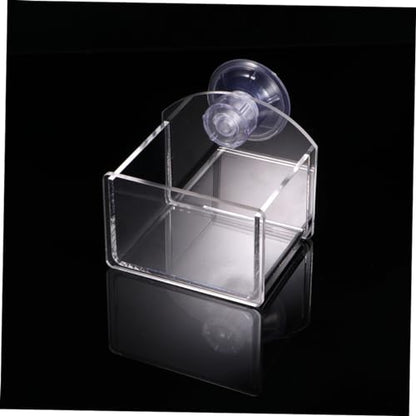 LIOOBO Suction Cup Pet Reptile Feeder Bowl Durable Translucent Water and Food Dish for Lizard Turtle Gecko and Other Reptiles Space Saving Wall Mount Design