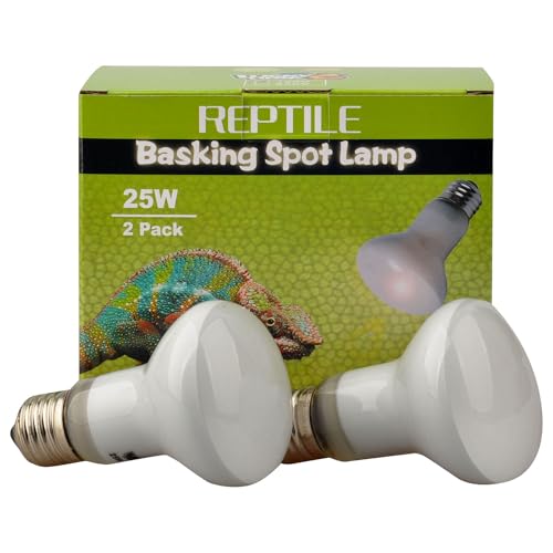 LUCKY HERP Reptile Basking Spot Lamp,Daylight Heat Bulb,2-Pack (25W)
