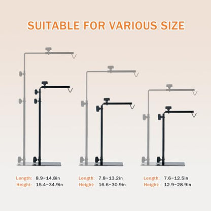 Reptile Lamp Stand, Adjustable 15.5-35 Inch Floor Light Holder for Heat Lamp & Dome, Metal Bracket for Terrarium Lighting & Heating.