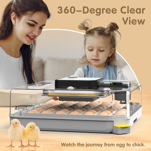 Egg Incubator Incubators for Hatching Eggs 48 Eggs for Lab Home Farm with Automatic Egg Turning for Chicken, Ducks, Goose, Quail - size: 48 Eggs