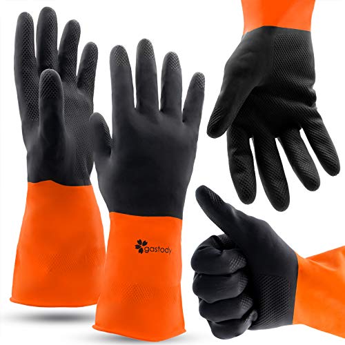 Gastody™ - Chemical Resistant Gloves, Reusable,Heavy Duty Safety Work Gloves,Resist Acid,Oil,Alkali - S-M-L-XL-XXL Size - size: Small, style: Chemical Gloves Set of 2 Pairs