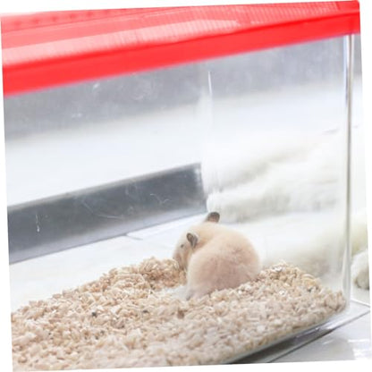 POPETPOP Amphibia Glass Portable Fish Tank, Reptile Terrarium Small Transparent Tank Pet Hamster Box for Reptile Aquarium Decor Glass Containers Plastic Animals