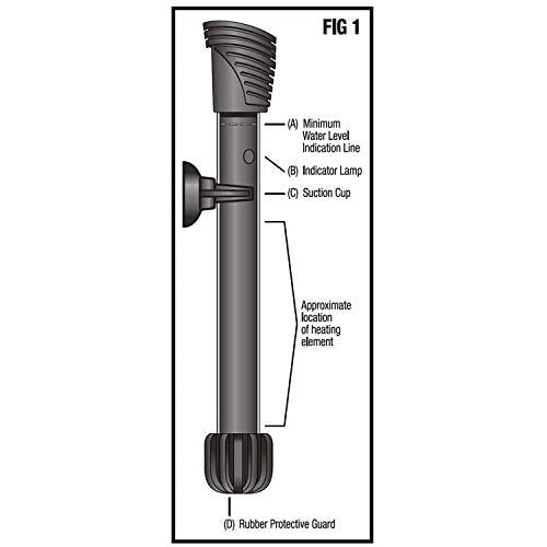 Aqueon Preset Aquarium Heater Black, 50 Watts - size: Black, 50 Watts, Up to 20 Gallons