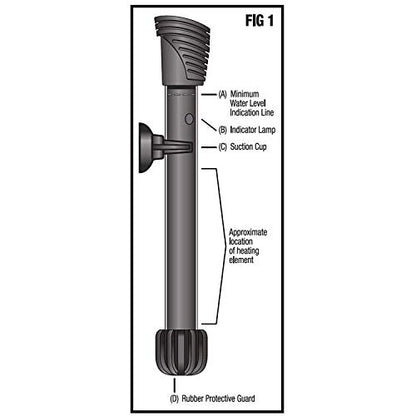Aqueon Preset Aquarium Heater Black, 50 Watts - size: Black, 50 Watts, Up to 20 Gallons