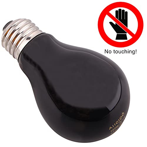 Aiicioo Reptile Heat Lamp - 100 Watt Reptile Night Heat Bulb Terrarium Moon-Like Light Bulbs for Reptiles Bearded Dragon Gecko Snake Turtle Lizard Tank - size: 100 W