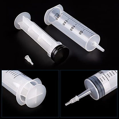 SHAOTONG 200ml Syringes with 40 Inch Tube and Tip Adapter, for Feeding Pets, Liquid Refilling, Drawing Oil Fluid - size: 200ML/CC