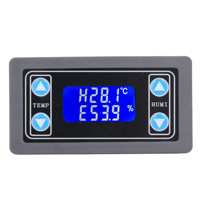 Temperature Humidity Controller Dual Relay Output Digital Thermostat Humidistat Control Module for Greenhouse Reptile Terrarium Home Use ABS Material