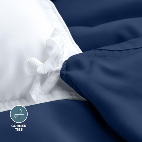 Bare Home Bedding Duvet Cover Extra Long Size - Premium 1800 Super Soft - Lightweight, Cooling Duvet Cover - Soft Breathable Bedding (Twin/Twin XL, Dark Blue) - color: 15 - Dark Blue (No Comforter), size: Twin/Twin XL