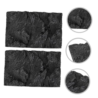 2pcs Reptile Box Backdrop Terrarium Background Vivarium Background 3D Reptile Background for Terrarium Vivarium Decoration Aquarium Rocks Reptile Tank Background Reptiles Animal Pu