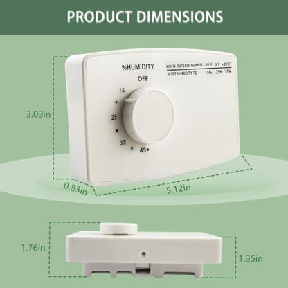 4655 Manual Humidistat Digital Control Humidistat for Whole House Humidifier, Duct or Wall Mounted Humidifier,24VAC