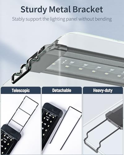 Pawfly 6 W Terrarium Light for 6" to 10" Terrariums Extendable Reptile Tank Light with Full Spectrum Brilliant White Blue Red Lights with Day & Night Modes and Adjustable Brightness - size: 6-10 Inch (6W)