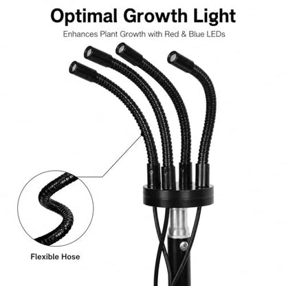 Plant Growing Light Tube 4 Lamp Bar Full Spectrum RedBlue Lighting 40W Adjustable Tripod Stand - Timer On Off Function, Omni - Directional Irradiation, Ideal for Succulent Plants