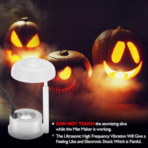 AGPTEK Aluminum Mini Mist Maker Fogger Water Fountain Pond Fog Machine Atomizer, Perfect for Halloween, Christmas and Other Holidays