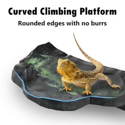 Reptile Climbing Ledge, Magnetic Hanging Reptile Basking Platform, Small Animals Climb Shelf for Crested Gecko Tree Frog - size: 15.5 Cm X 9.7 Cm X 5.4 Cm / 6.1“ X 3.8” X 2.1"