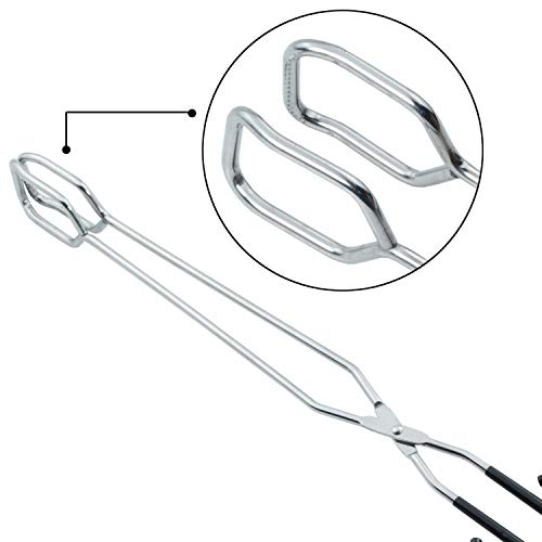 HINMAY Extra Long Scissor Tongs 16-Inch Stainless Steel Barbecue Grilling Tongs - size: 16''