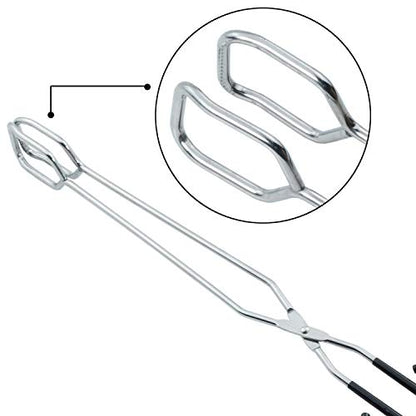 HINMAY Extra Long Scissor Tongs 16-Inch Stainless Steel Barbecue Grilling Tongs - size: 16''