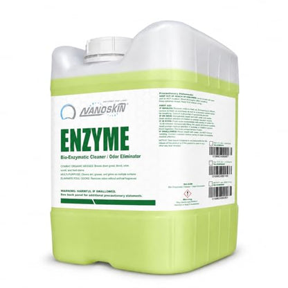 Nanoskin ENZYME Multi-Purpose Cleaner & Odor Eliminator 5 Gallon - Removes Complex Organic Stains, Dirt, Grease, and Grime from Multi Surfaces | For Automotive, Floor, Kitchen, Bathroom, Plumbing - size: 640 Fl Oz (Pack of 1)