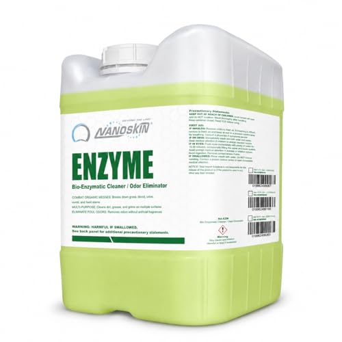 Nanoskin ENZYME Multi-Purpose Cleaner & Odor Eliminator 5 Gallon - Removes Complex Organic Stains, Dirt, Grease, and Grime from Multi Surfaces | For Automotive, Floor, Kitchen, Bathroom, Plumbing - size: 640 Fl Oz (Pack of 1)