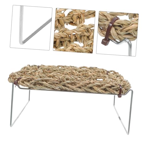 Outanaya Bearded Dragon Sleeping Bed and Lizard Hammock Sofa, Rectangle Seagrass Basking Platform with Comfortable Breathable Design for Reptile Habitat and Tank Use, Suitable for Leopard