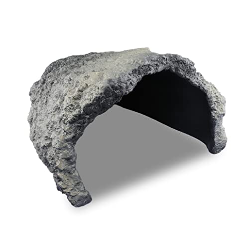 Reptile Rock Cave Habitat Hide – Premium Non-Toxic Decorative Resin for Aquariums & Terrariums. Ideal for Amphibians, Lizards, Snakes, Bearded Dragons, Geckos, Scorpions, Frogs, Spiders...Large Size