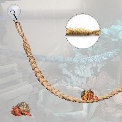 2 Pack 25.6" Hermit Crab Climbing Toys, Hanging Hermit Crab Rope Ladder, HermitCrab Supplies, Reptile Vines Toys, Reptile Tank Terrarium Accessories, Habitat Decor for Leopard - size: 25.6 Inch