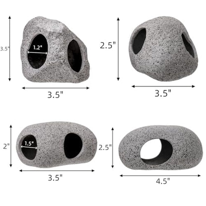 Eorbow 6 Pack Aquarium Decoration Rock Caves, Betta Fish Tank Hideaway, Hideout Stones House Decor for Cichlid Shrimp Territorial Fish Hiding Breeding Spawning, Fish Tank Ornaments