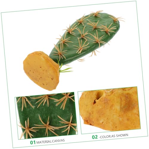 Simulation Reptile Plant Artificial Cactus for Terrarium and Aquarium Decor Plastic Resin Habitat Hideout Non-Fading Reptile Tank Accessory for Lizards Amphibians and Fish