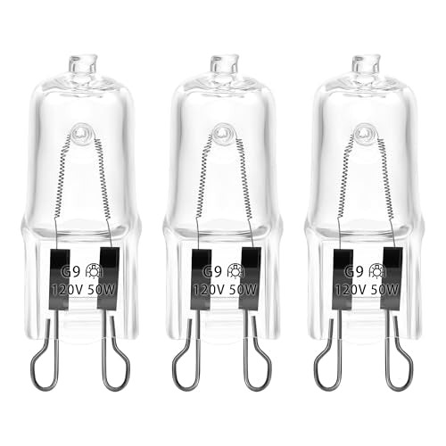 G9 Basking Light Bulb 50W 120V 2 Pin 3 Pack Base Light Bulb Reptile Heat Lamp Replacement Dimmable Warm Clear - color: Bulb 50w Clear