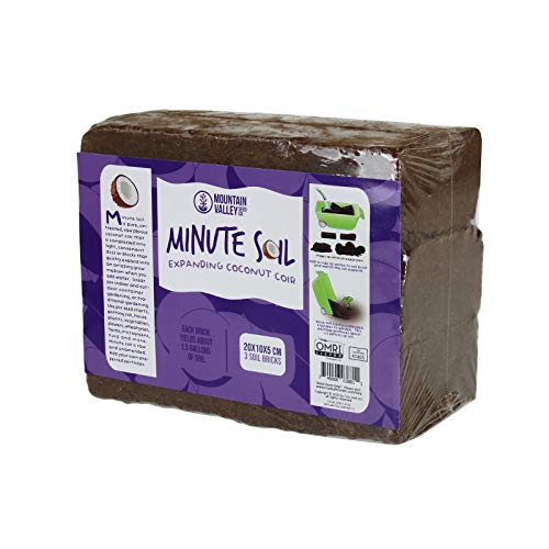 Minute Soil Eco-Friendly Coco Brick 24 Pack – OMRI Medium Expands to 36 Gal – Ideal for Seedlings, Planters, Greens, Houseplants, Raised Beds, Hydroponics, Outdoor Use - size: Bricks - 24 Pack