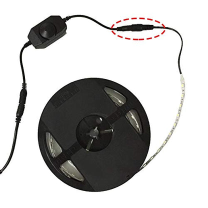 2pcs DC 12V-24V 3A LED Strip Dimmer Switch LED Tape Dimmer Controller PWM Rotary Dimmer 5.5mm x 2.1mm DC Jack for COB LED Strip SMD 5050 3528 2835 5630 LED Ribbon LED String Light, Black - color: Black(2pcs)