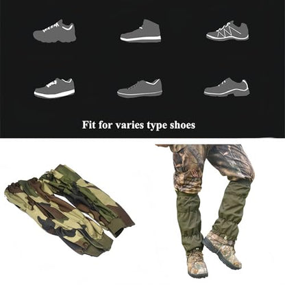 Adjustable Snake Gaiters Men Women Snake Boot Gators Bite Protection Guards Chaps Waterproof Leg Gaiter Hiking Hunting - color: Camo Snake Gaiters