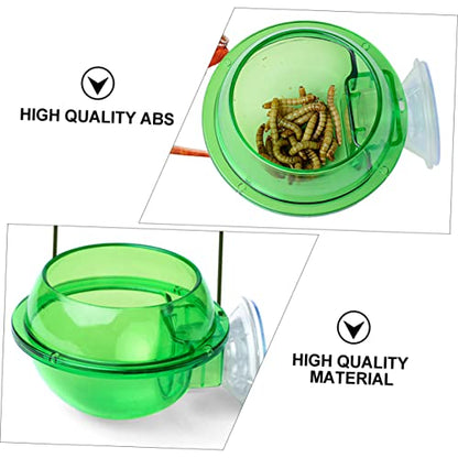 balacoo 4pcs Reptile Feeder Bowl with Cup Dragon Beard Basin for Lizard Gecko Escape Dish for Easy Feeding Design for